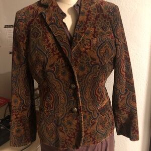 Vintage Ralph Lauren paisley velvet blazer jacket
